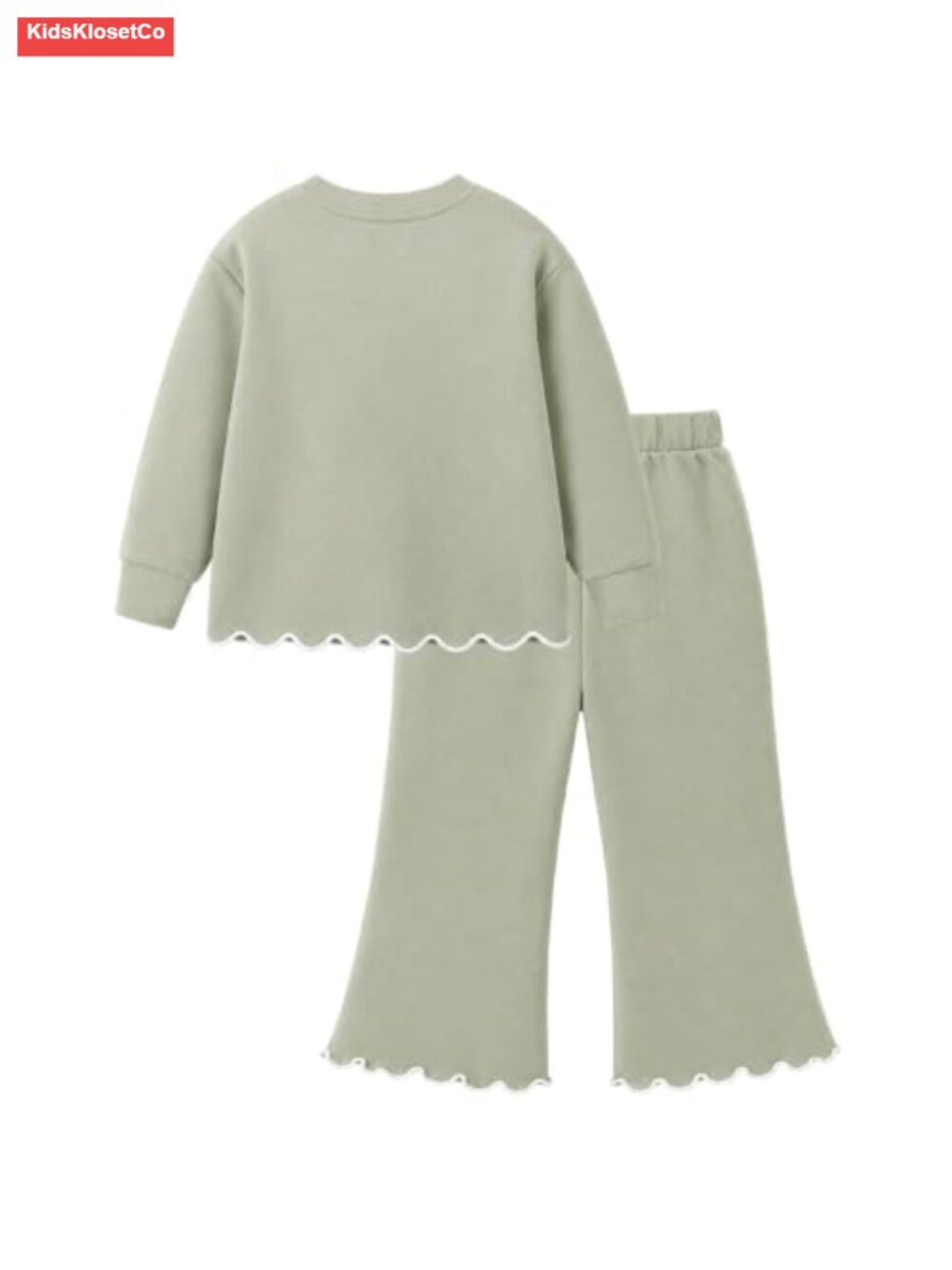 Girls 2-Piece Outfit Set Sweatshirt Top Flare Pants Cotton Blend - Picture 4 of 6